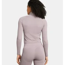 UA Vanish Seamless  Zip Crop 015GRY 2