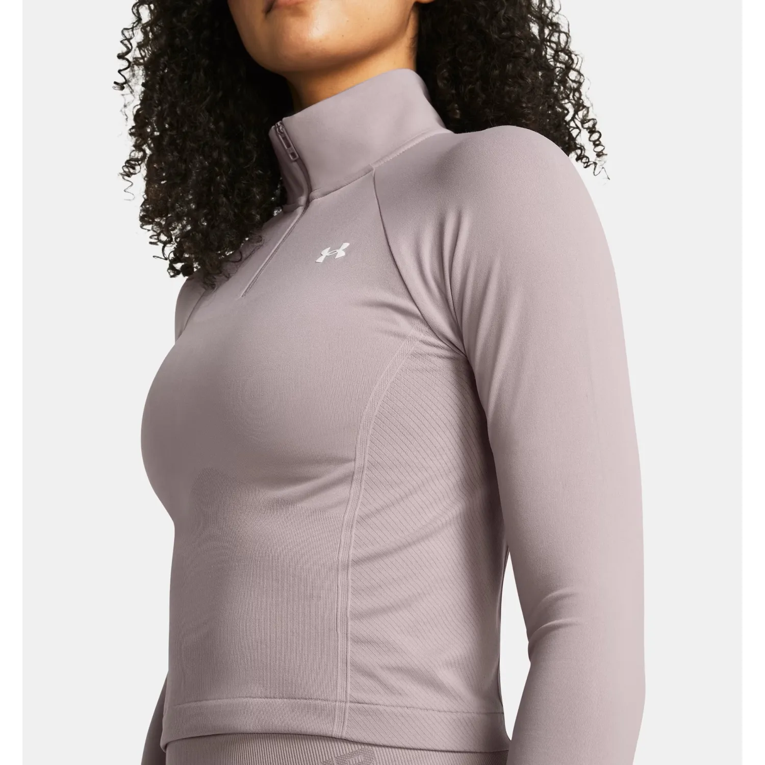 UA Vanish Seamless  Zip Crop 015GRY