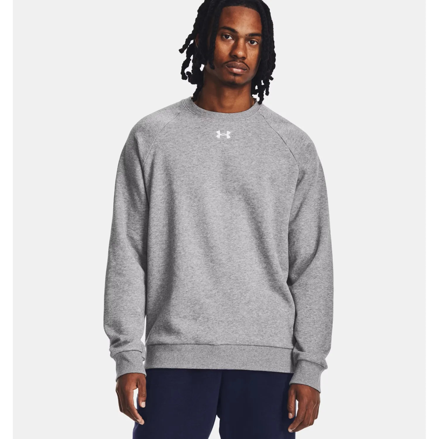 UA RIVAL FLEECE CREW 025GRY