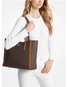 MK LEIDA LG TZ TOTE BROWN 