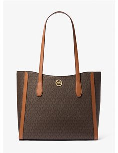 MK LEIDA LG TZ TOTE BROWN  2