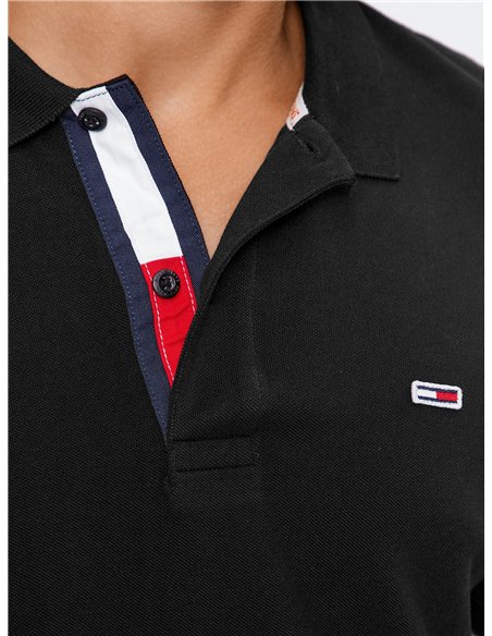 TH Polo Slim Fit Placket Negro