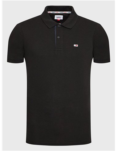 TH Polo Slim Fit Placket Negro