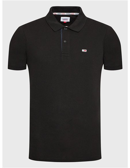 TH Polo Slim Fit Placket Negro