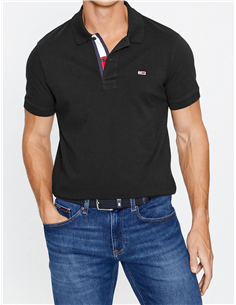 TH Polo Slim Fit Placket Negro