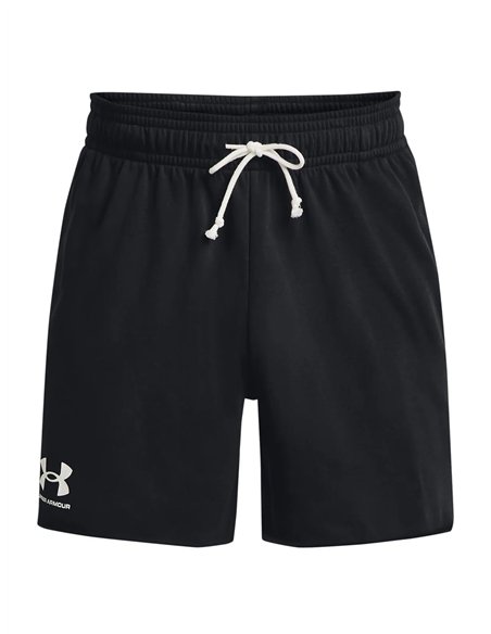 UA Rival Terry 6in Short NEGRO