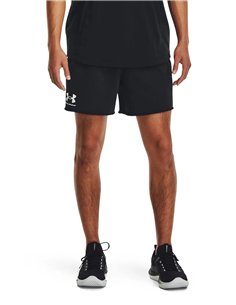 UA Rival Terry 6in Short NEGRO