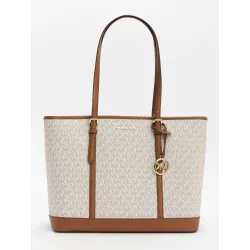 MK JST LG TZ SHLDR TOTE VANILLA 2