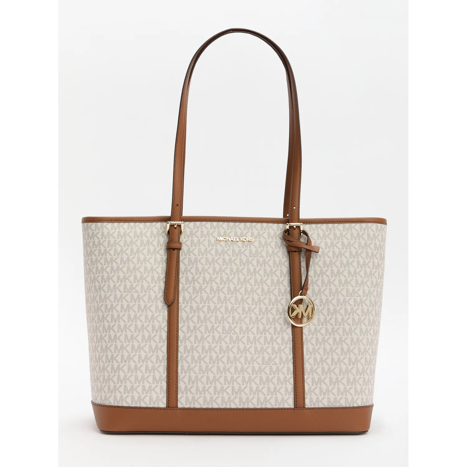 MK JST LG TZ SHLDR TOTE VANILLA