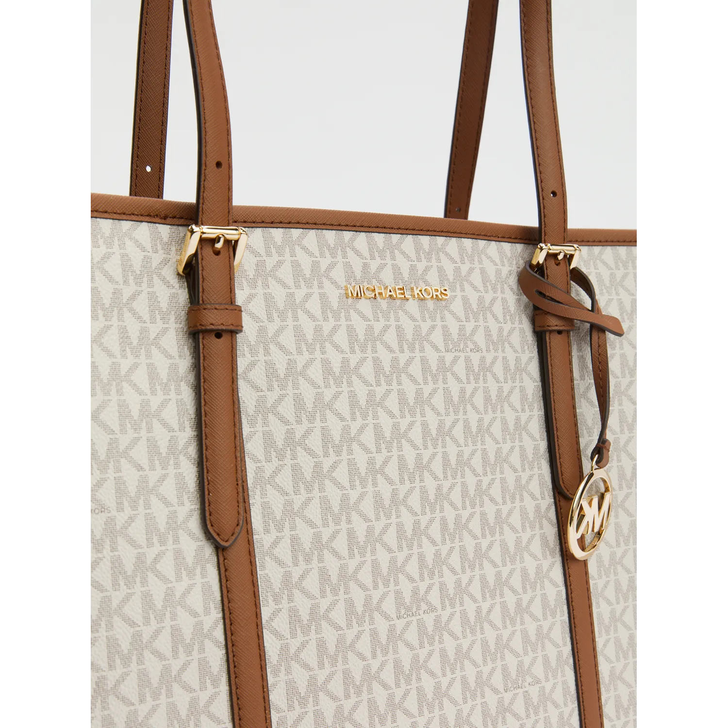 MK JST LG TZ SHLDR TOTE VANILLA