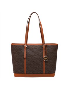 MK JST LG TZ SHLDR TOTE BROWN 2