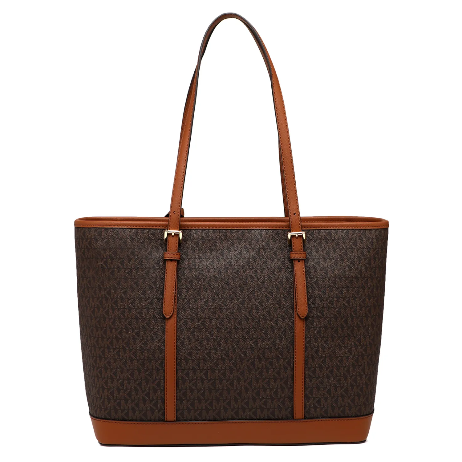 MK JST LG TZ SHLDR TOTE BROWN