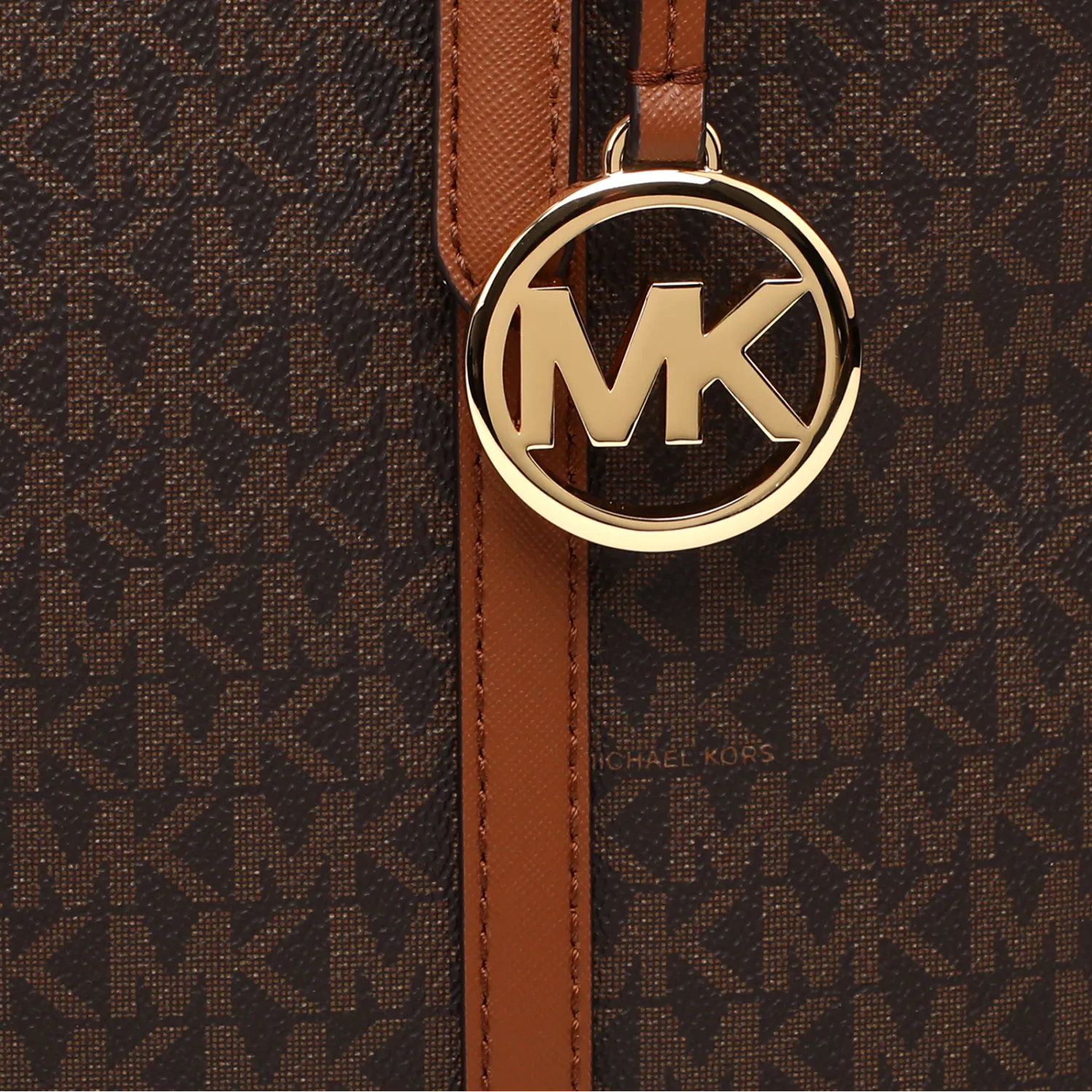 MK JST LG TZ SHLDR TOTE BROWN