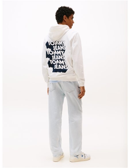 TH Stack Logo Back Graphic Hoody White