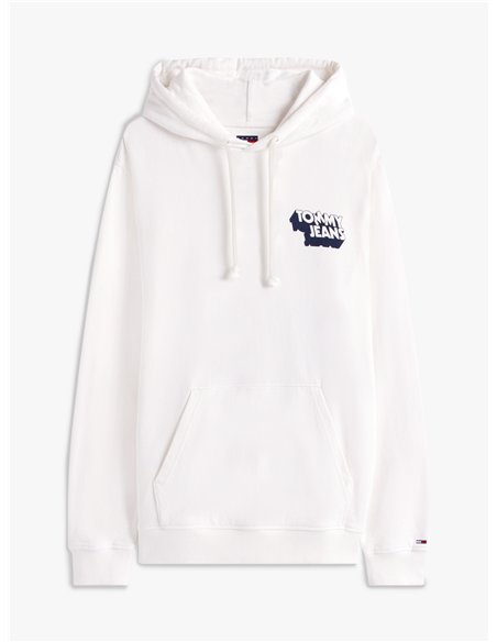 TH Stack Logo Back Graphic Hoody White