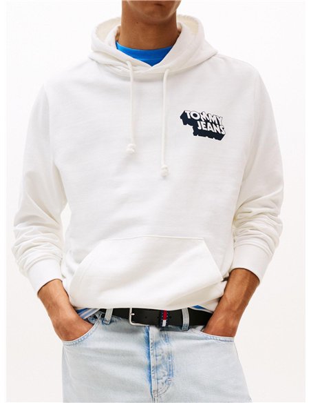 TH Stack Logo Back Graphic Hoody White