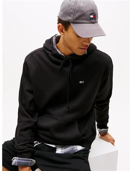 TH Sudadera de felpa peinada con capucha Black