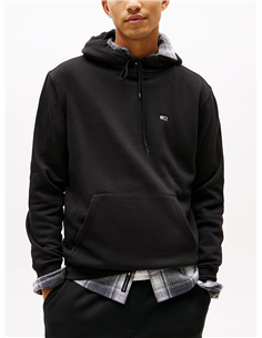 TH Sudadera de felpa peinada con capucha Black