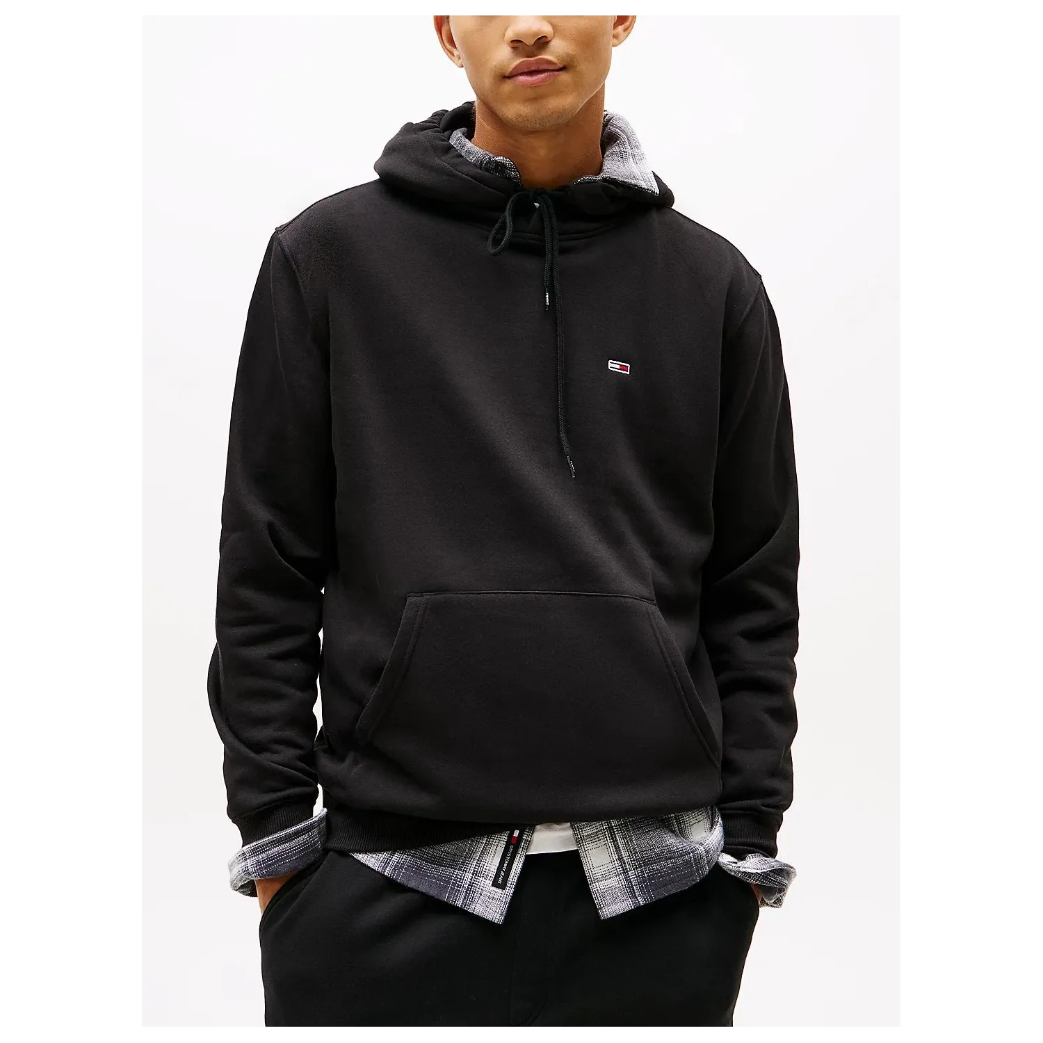 TH Sudadera de felpa peinada con capucha Black