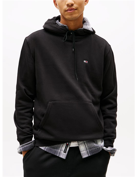 TH Sudadera de felpa peinada con capucha Black