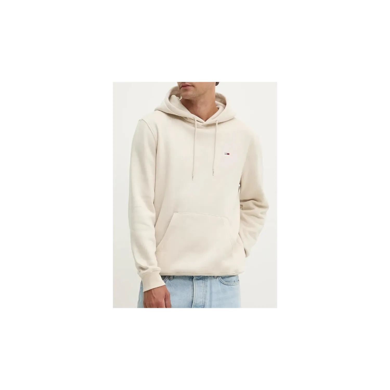 TH Sudadera de felpa peinada con capucha White