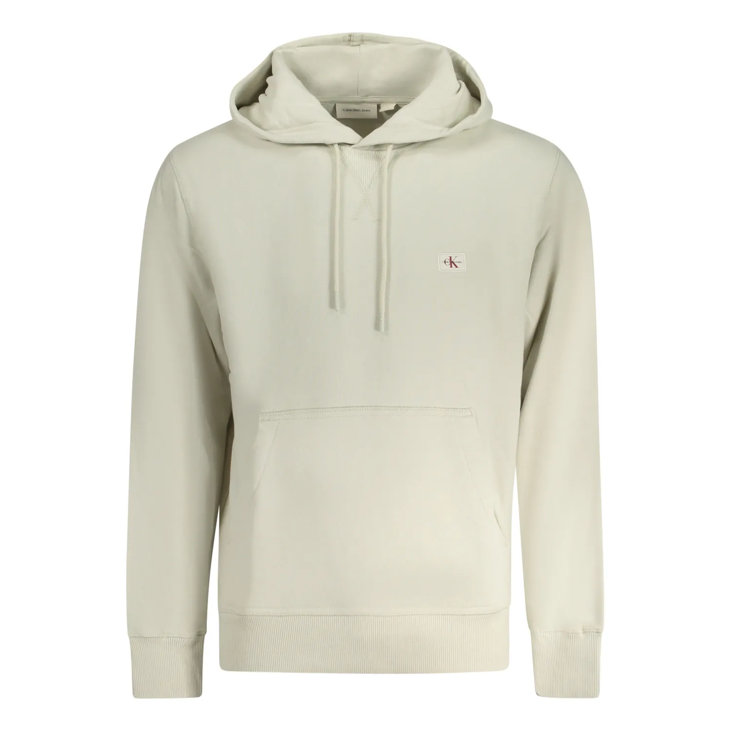 CK WOVEN LABEL HOODIE BEIGE
