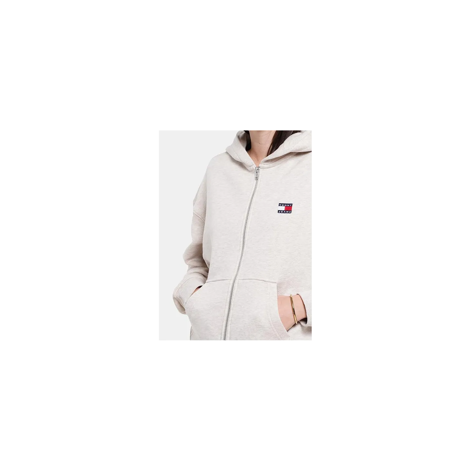 TH  FELPA CON ZIP DONNA BEIGE 