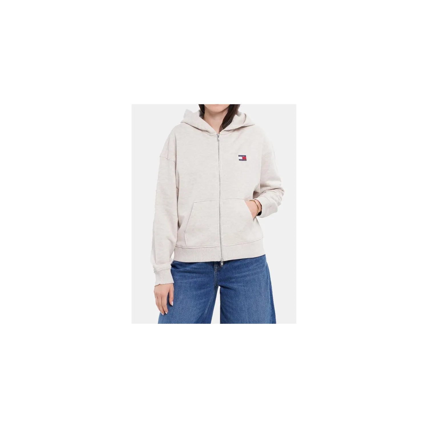 TH  FELPA CON ZIP DONNA BEIGE 