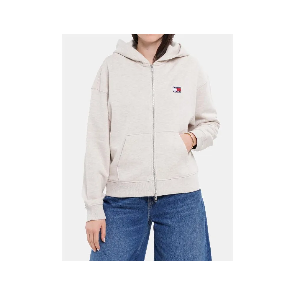 TH  FELPA CON ZIP DONNA BEIGE 