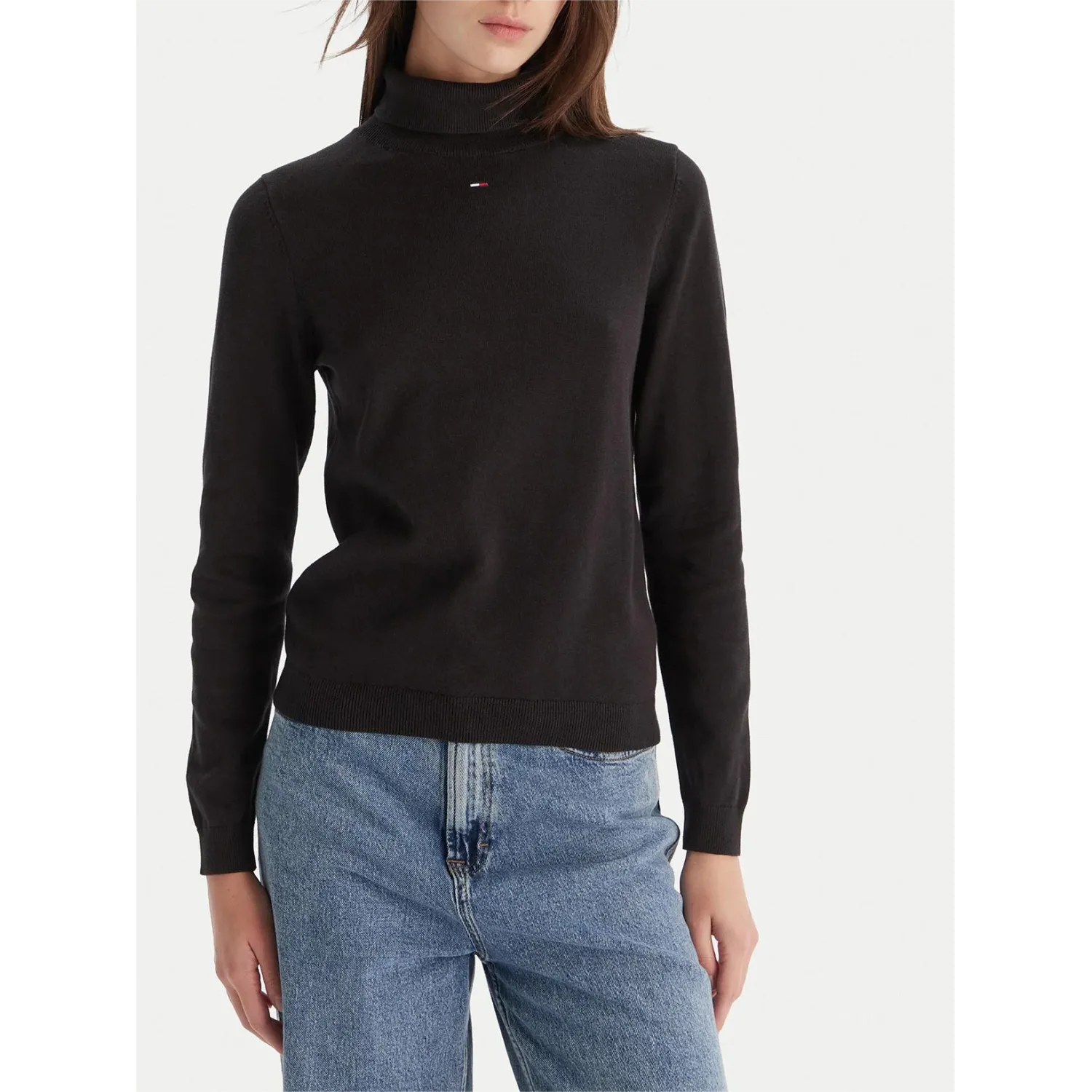 TH Jersey Cuello Largo Mujer BLK