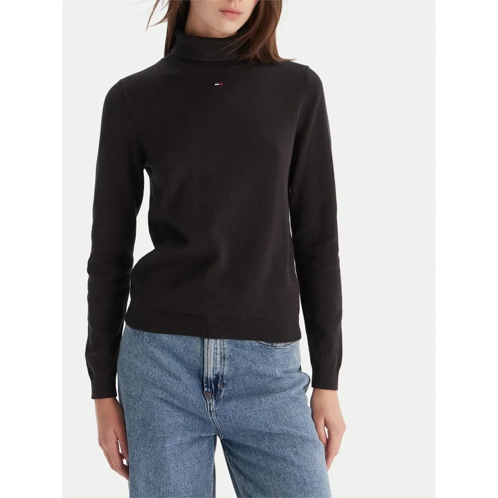 TH Jersey Cuello Largo Mujer BLK