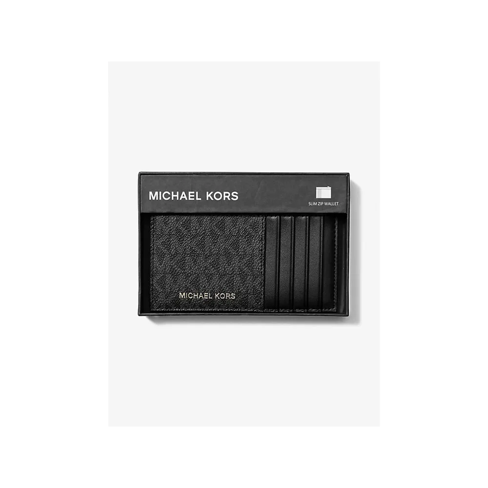 MK COOPER SLIM ZIP WALET BLK