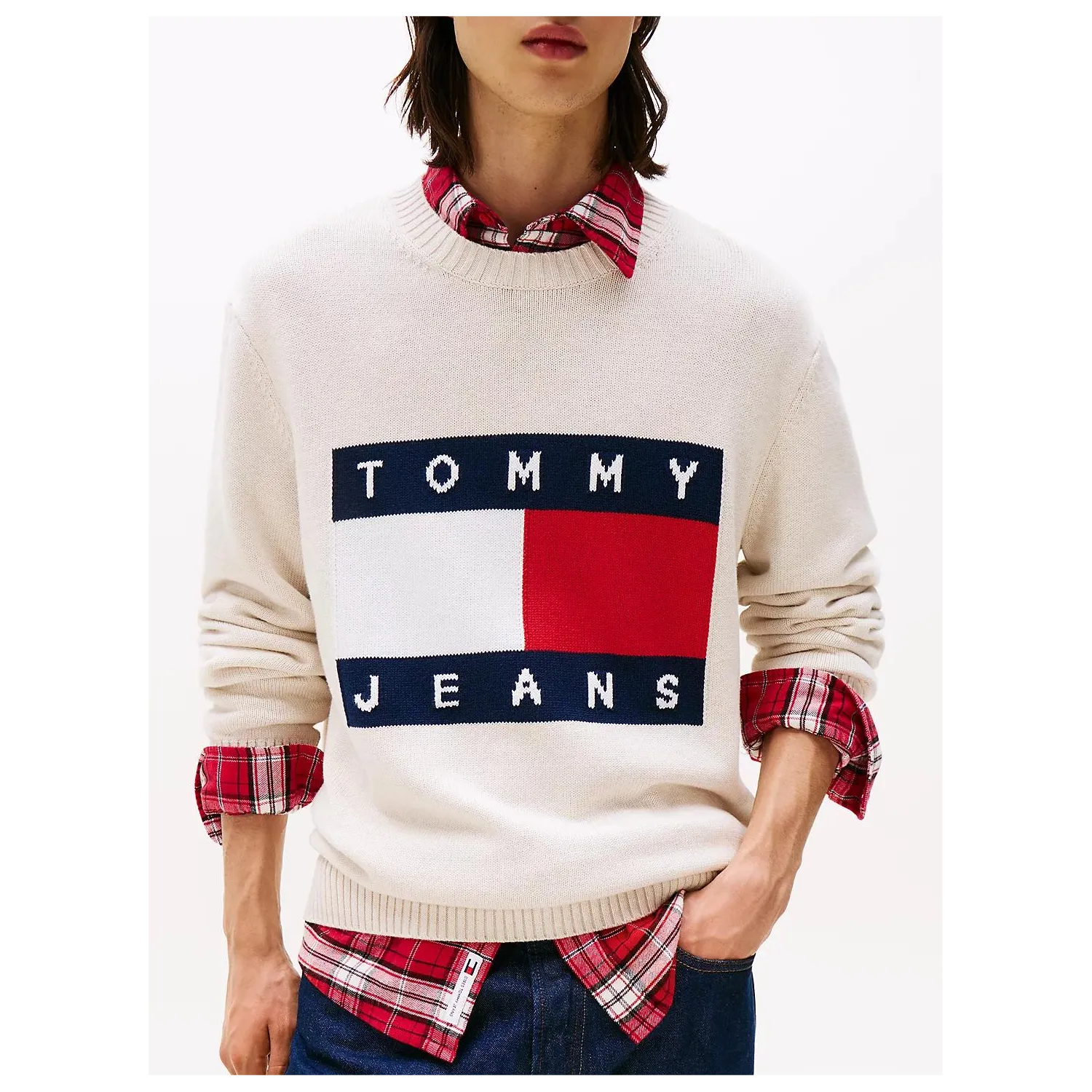 TH Jersey en intarsia con parche del logo Gris 