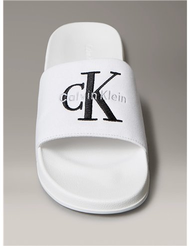 CK Chanclas de lona con logo Blcanco 