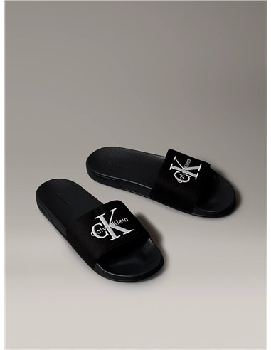 CK Chanclas de lona con logo Blcanco 