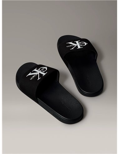 CK Chanclas de lona con logo Blcanco 