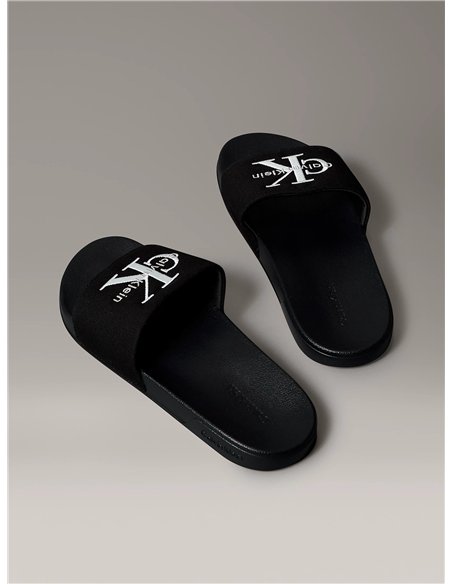 CK Chanclas de lona con logo Blcanco 