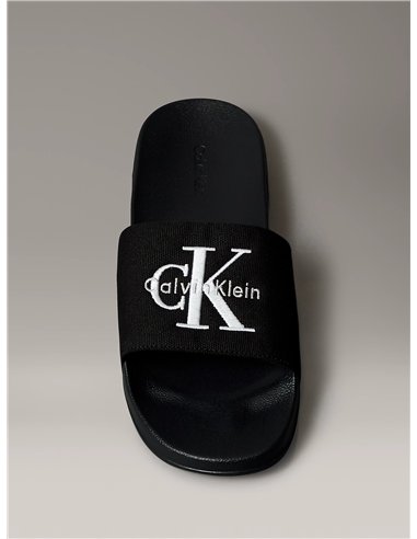 CK Chanclas de lona con logo Blcanco 