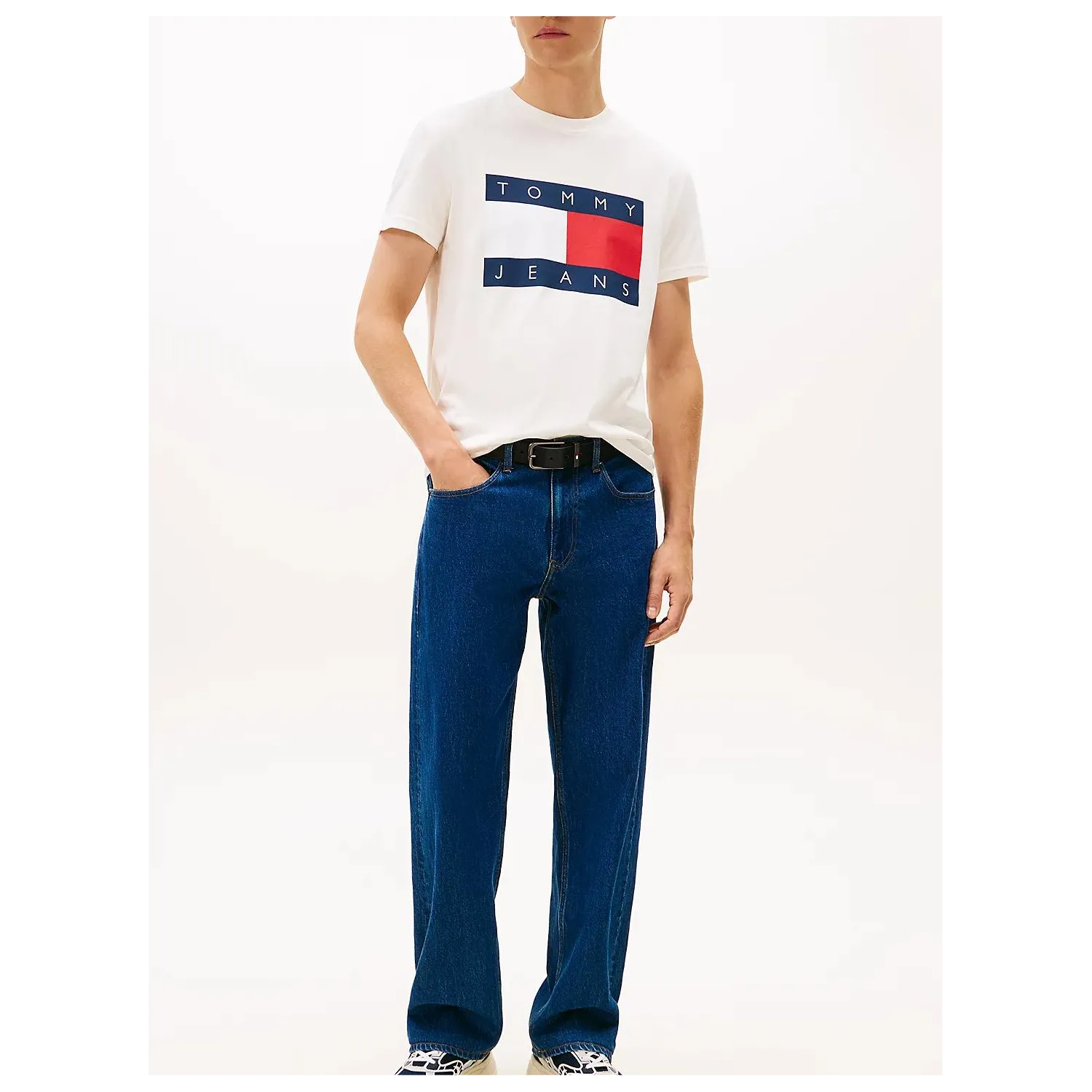 TH Camiseta de cuello redondo con parche Blanco