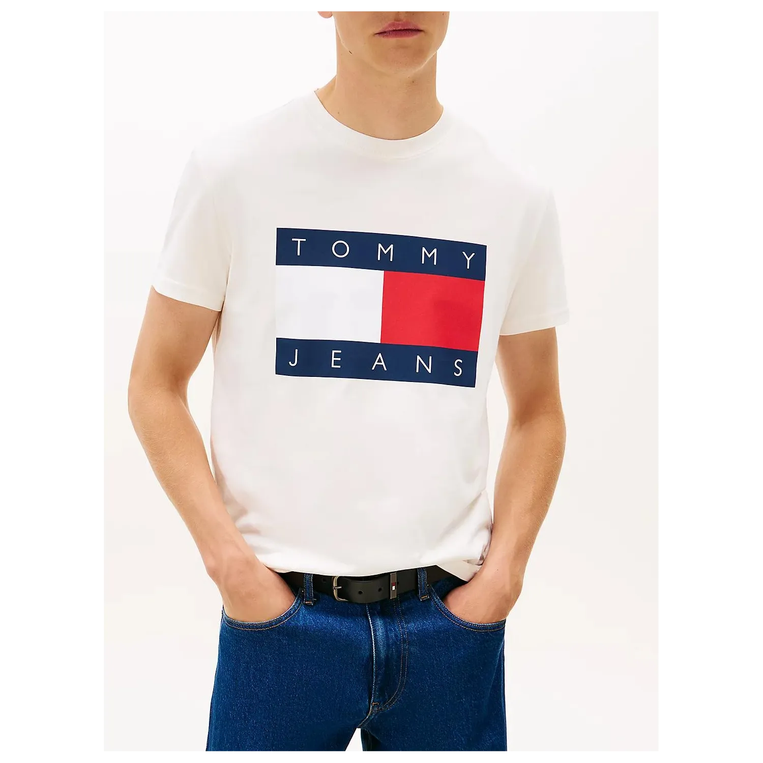 TH Camiseta de cuello redondo con parche Blanco