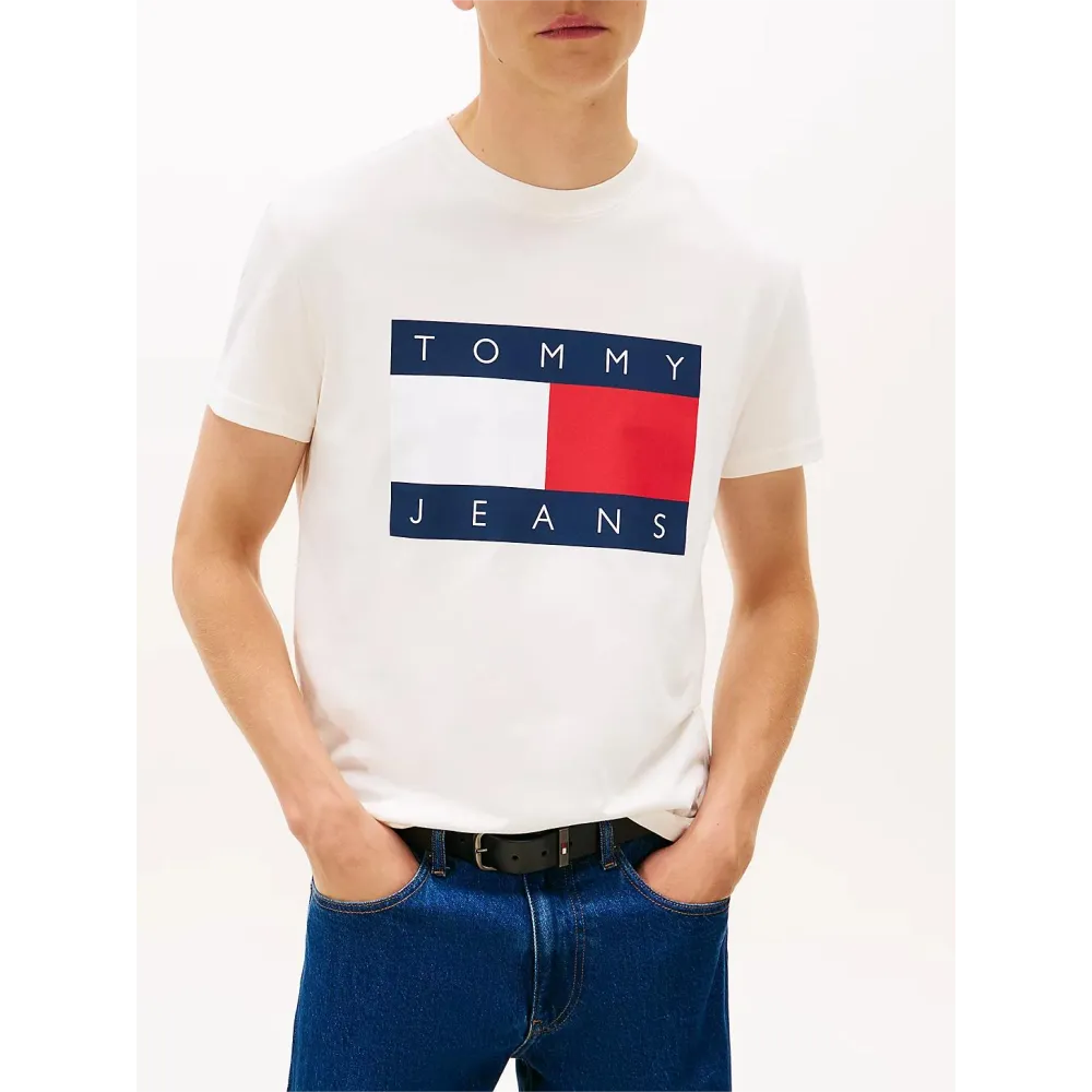 TH Camiseta de cuello redondo con parche Blanco