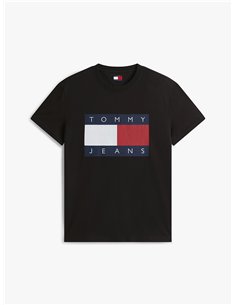 TH Camiseta de cuello redondo con parche Negro 2