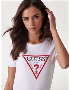 GUESS Camiseta con logo de triángulo WHT