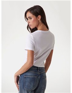 GUESS Camiseta con logo de triángulo WHT 2