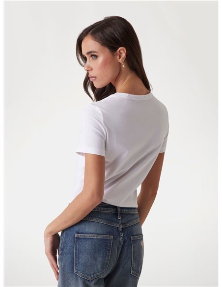 GUESS Camiseta con logo de triángulo WHT