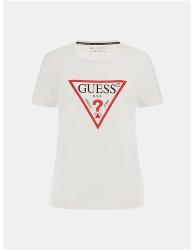 GUESS Camiseta con logo de triángulo WHT