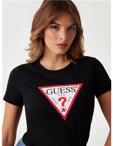 GUESS Camiseta con logo de triángulo BLK