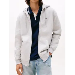 TH Sudadera de felpa con capucha y cremallera GRIS