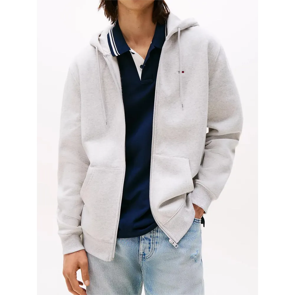TH Sudadera de felpa con capucha y cremallera GRIS