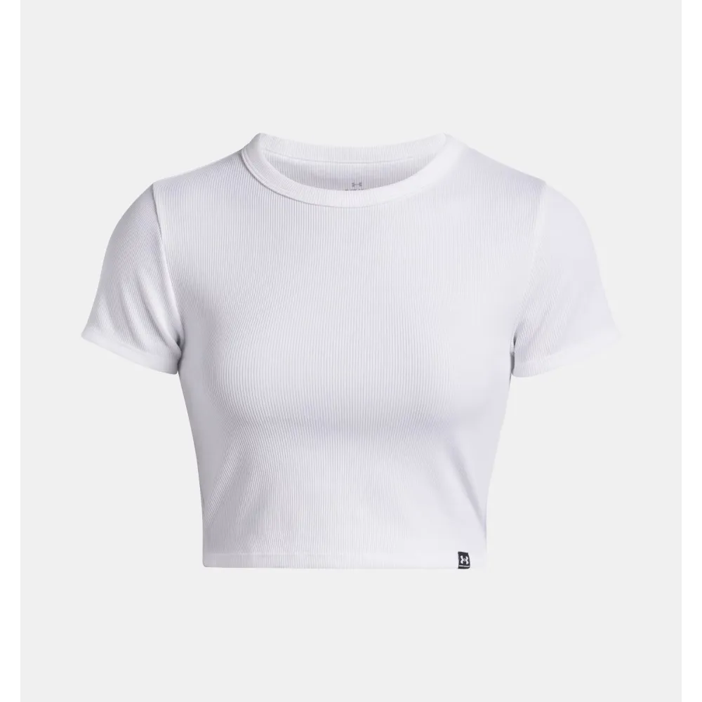 UA Rival Rib Camiseta baby Wht